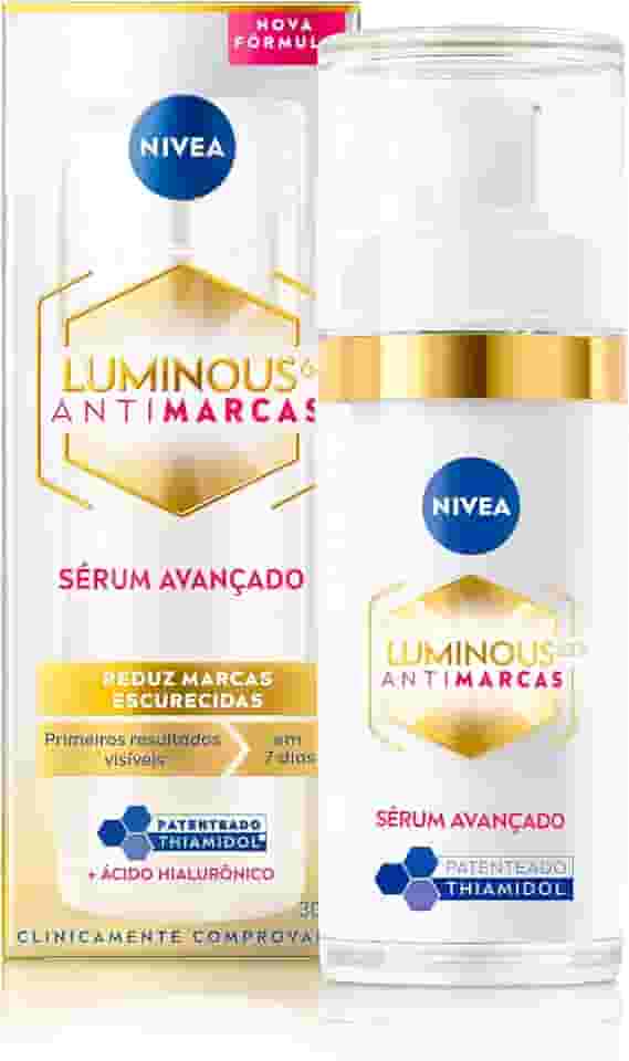 NIVEA Sérum Facial Cellular Luminous 630 30ml - Enriquecido com Ácido Hialurônico e Vitamina E, sua fórmula reduz marcas escurecidas, deixa a pele uniforme