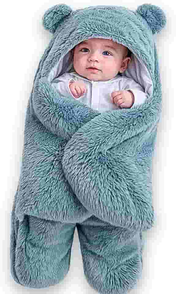 Saco de dormir Casulo Cobertor Enroladinho Sweddle Bebê (Azul)