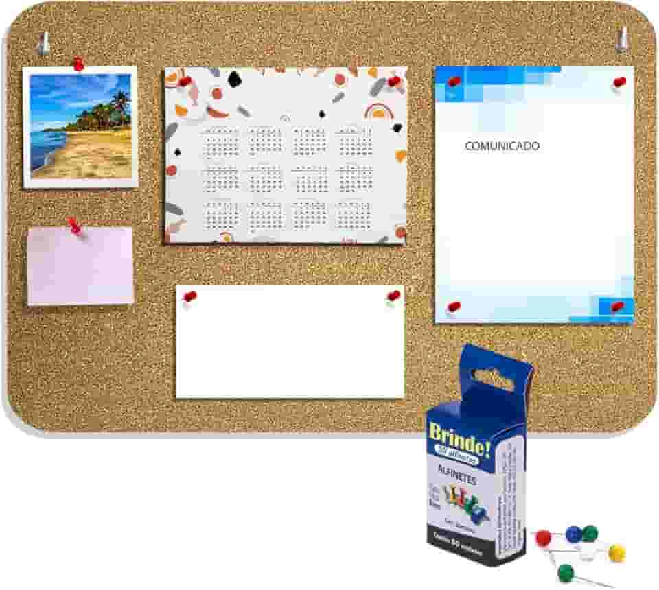 2 Quadro Aviso Cortiça Recado Mural Fotos 43X56cm