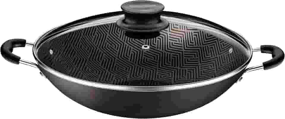 Wok Tramontina Paris Em Alumínio Com Revestimento Interno E Externo Em Antiaderente Starflon Max Chumbo Com Tampa De Vidro 36 Cm 6,0 L