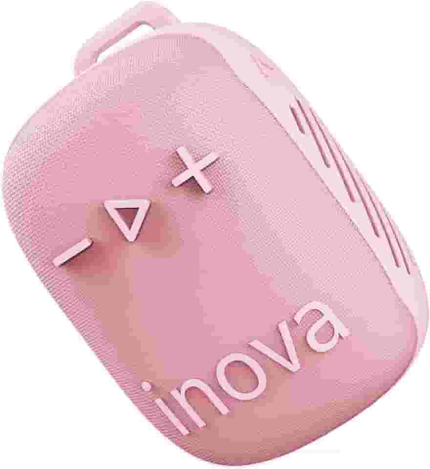 Caixa de Som Bluetooth Portátil, 24H de Bateria, à Prova D'Água Leve, Microfone Integrado para Chamadas - Ideal para Viagens, Academia, Casa - Compatível com Celular - Rosa