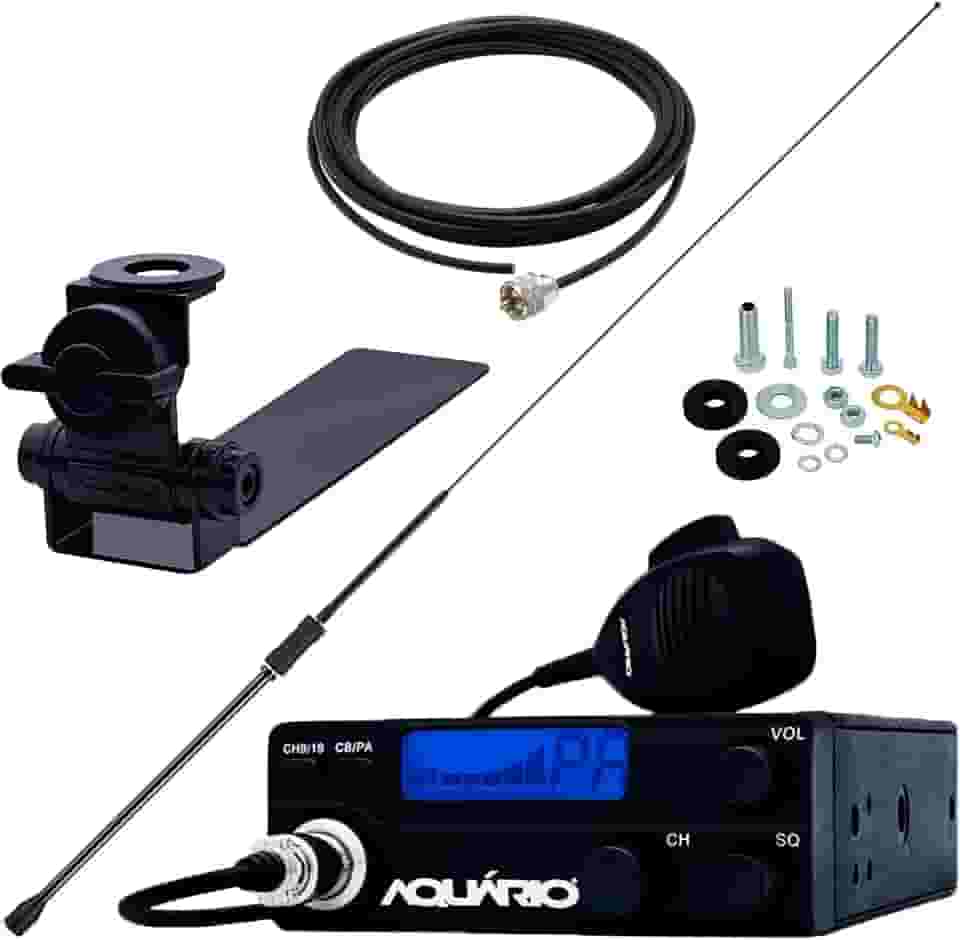 Aquário, Radio Px 40 Canais Mini Argentina Black Cabo 5,5m Camionete Carroceria Caminhonete Parafusos Fixação