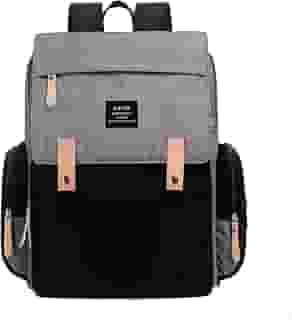 THE LAND Bolsa Mochila Maternidade, Original, Modelo Luxury, Marca d’água LANDUO, Até 7kg, 16 Bolsos Funcionais, Trocador, Ganchinhos, Impermeável, Térmica, Oxford 600D.