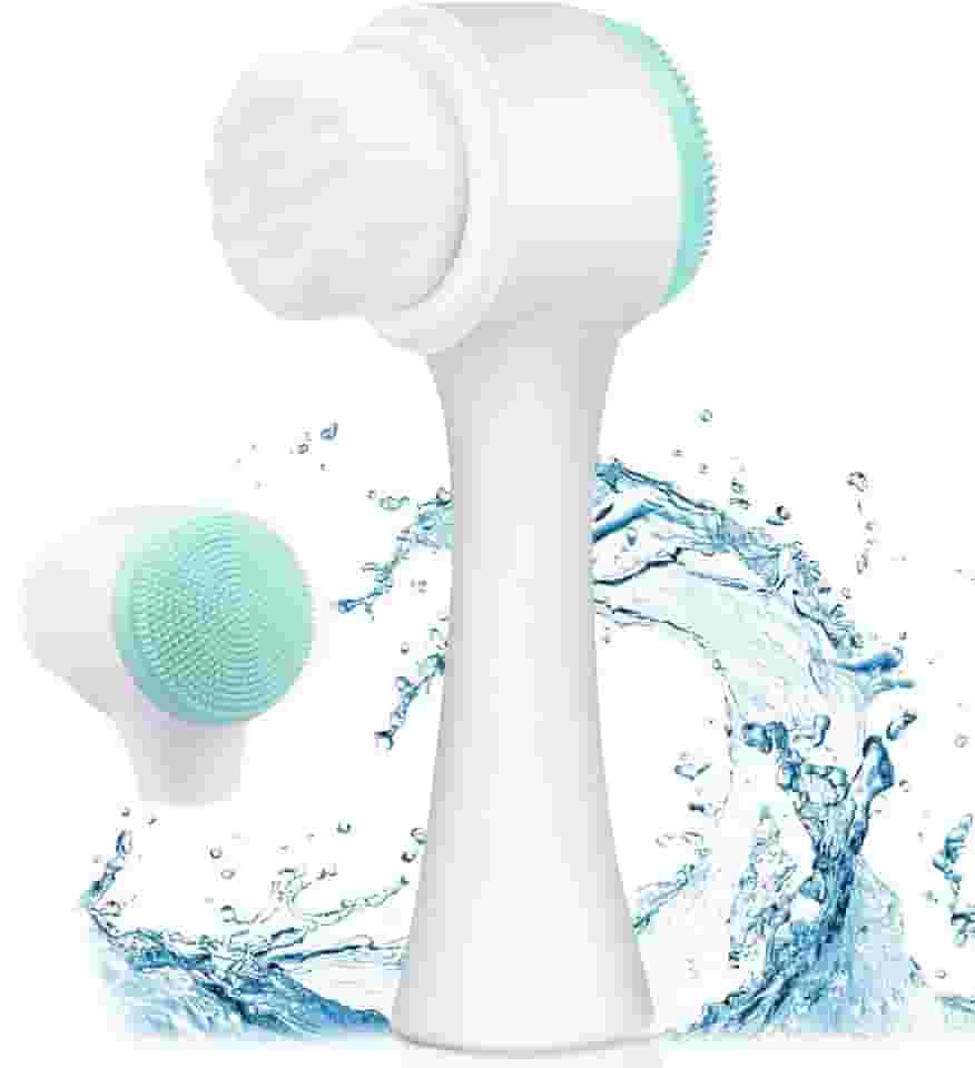 XZYZYW Escova de limpeza facial, 2 em 1, limpeza profunda da pele, queratina, silicone, manual, massagem supermacia, cuidados com o rosto