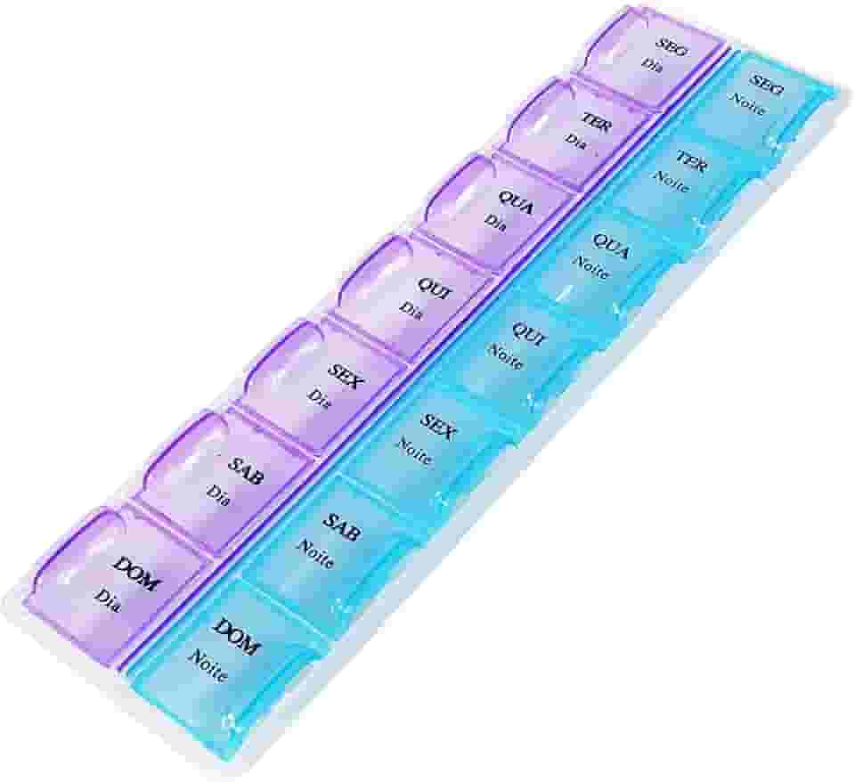 Caixa Porta Comprimidos Organizador Semanal Remédio 2x Dia