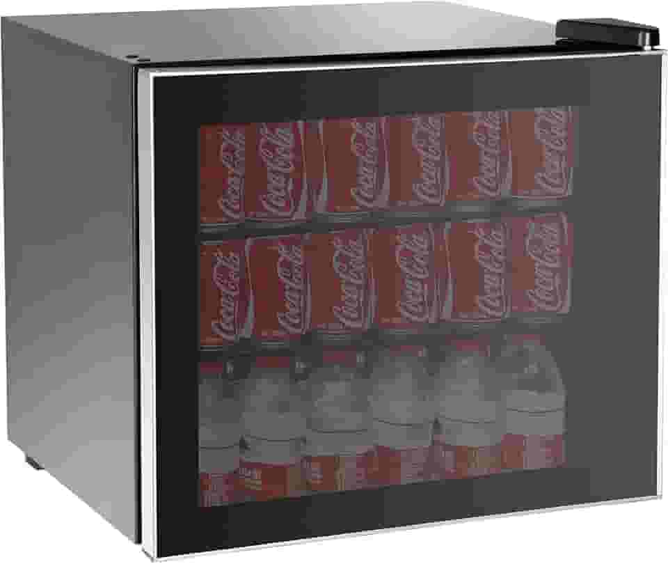 RCA Refrigerador de latas, mini geladeira de bebidas, serve para 70 latas, ideal para qualquer dormitório, quarto, área de bar ou recanto, preto