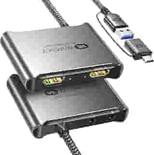 WARRKY Placa de captura HDMI 4K [com cabo USB 3.0 fixo, saída 4K, sem latência] 1080p 60FPS Cam Link dispositivo de captura de vídeo/áudio para transmissão, gravação de jogos, compatível com