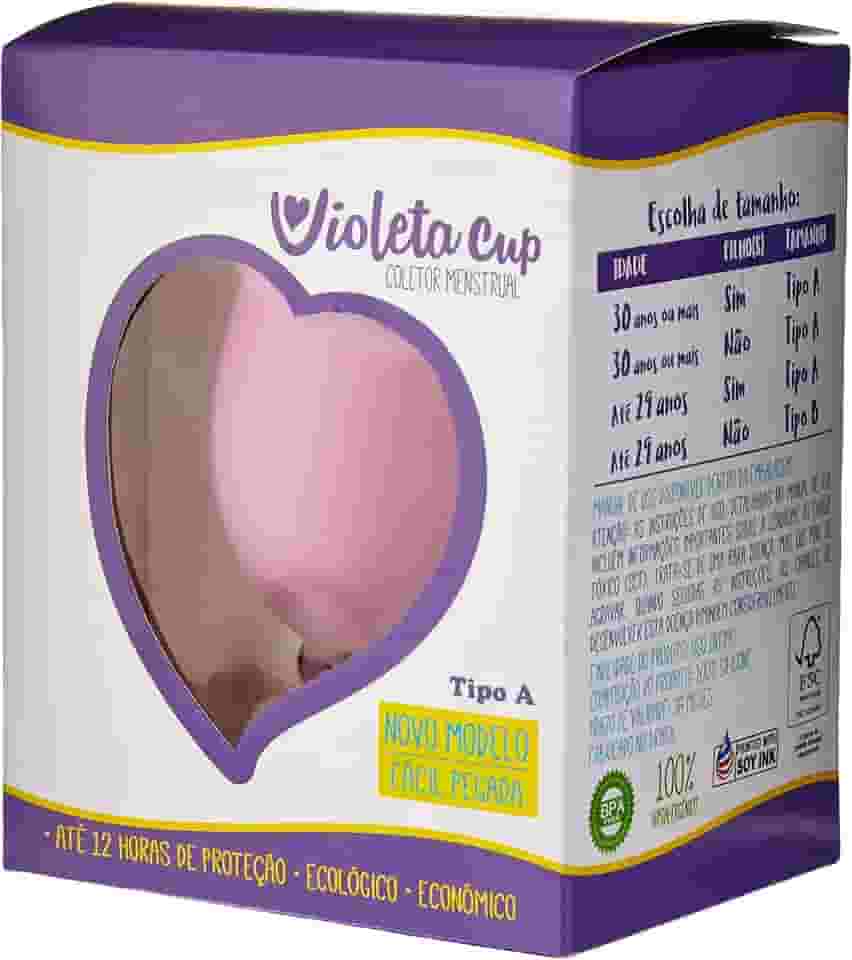 Violeta Cup Coletor Menstrual Rosa Tipo A, Violeta Cup, Rosa, Tipo A Mulheres A Partir De 30 Anos Ou Com Filhos, E/Ou Com Colo Do Útero De Altura Média E Alta