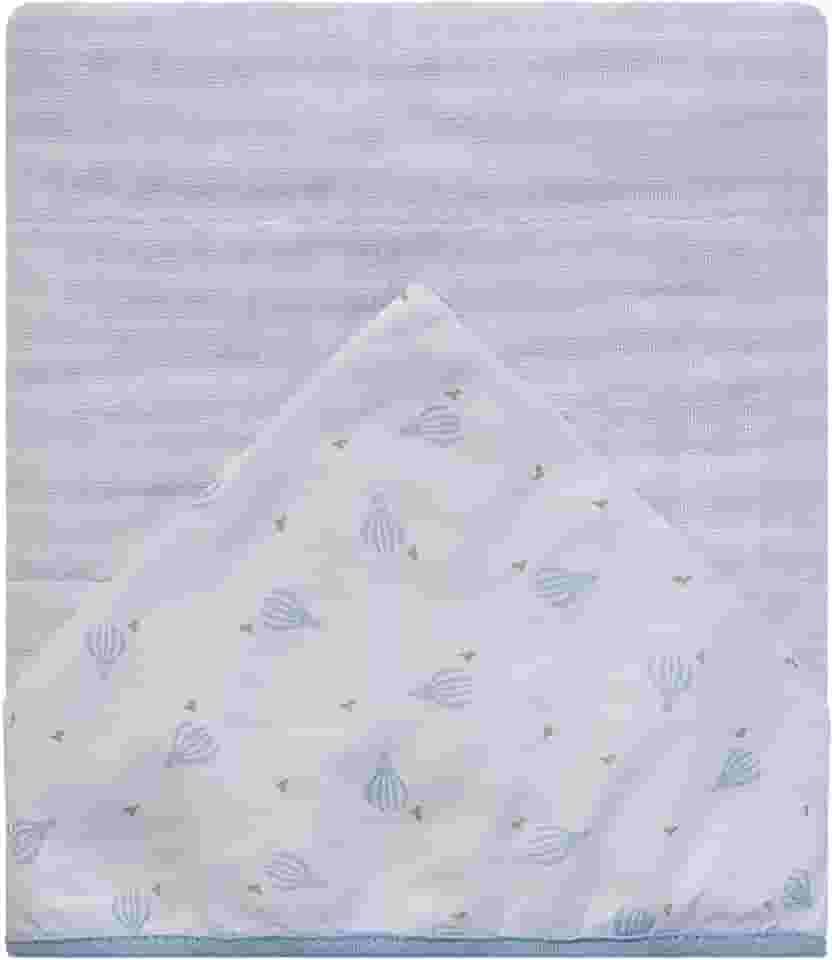 Toalha de Banho Bebê Soft com Capuz Central Estampado 80x80cm Algodão 100% Qualidade Premium Conforto e Maciez para Recém-Nascido (Azul)
