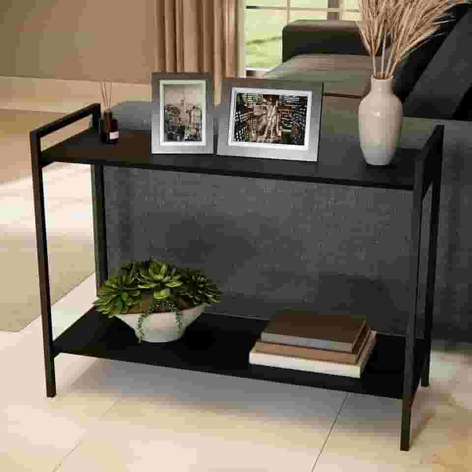 Mesa Lateral Canto Sofá (Preto)