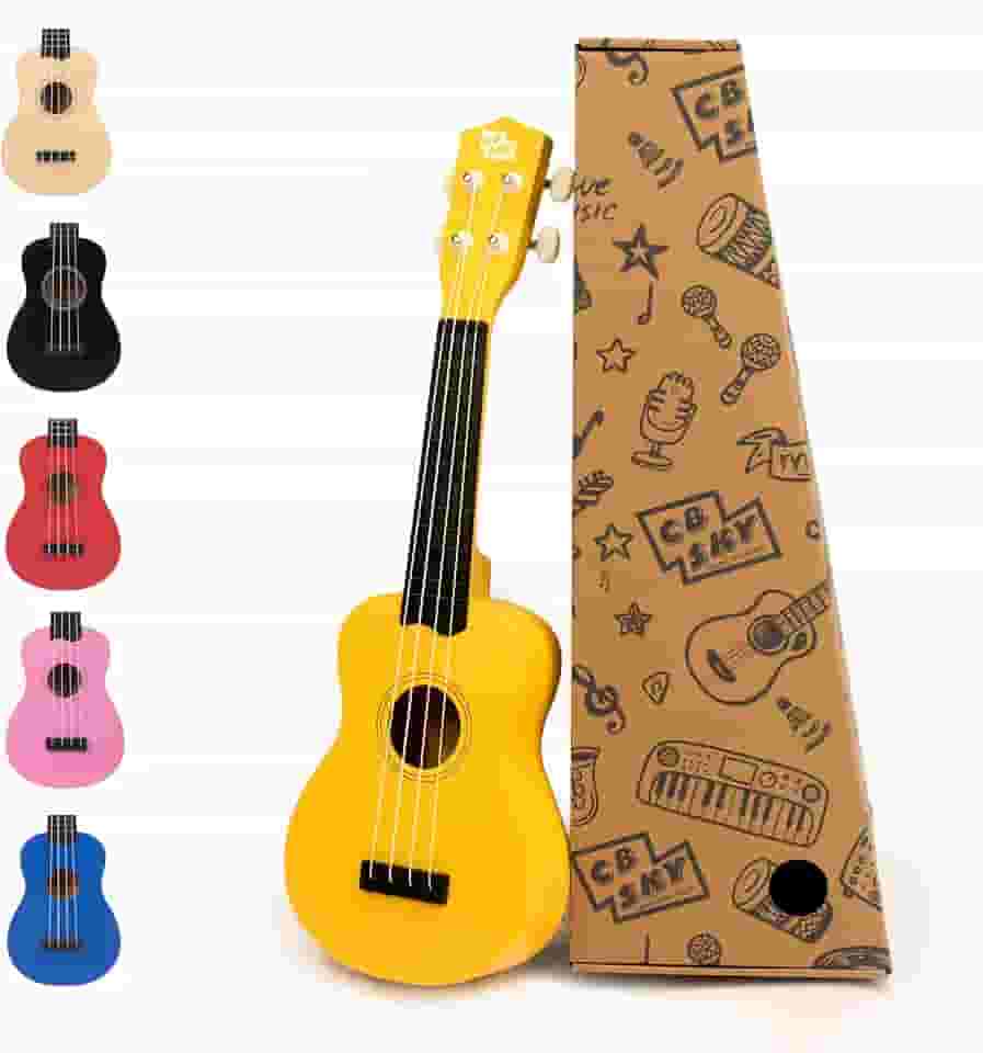 CB SKY Soprano Ukulele 21'/53 cm para crianças, iniciantes e estudantes (Amarelo)