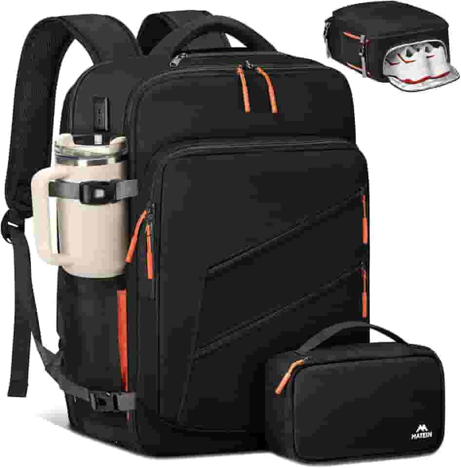 Mochila de item pessoal 45 x 35 x 20 cm com compartimento removível para sapatos, aprovada por companhias aéreas para viagem com estojo eletrônico, bolsa de bagagem leve para Spirit Airlines