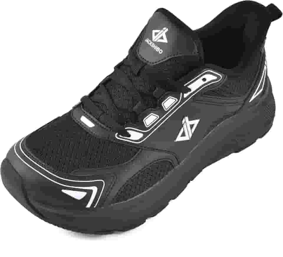 Tênis masculino com bico largo, sem fecho, suporte de arco, tênis de corrida com amortecimento grosso, tênis ortopédico para caminhada com sola zero drop