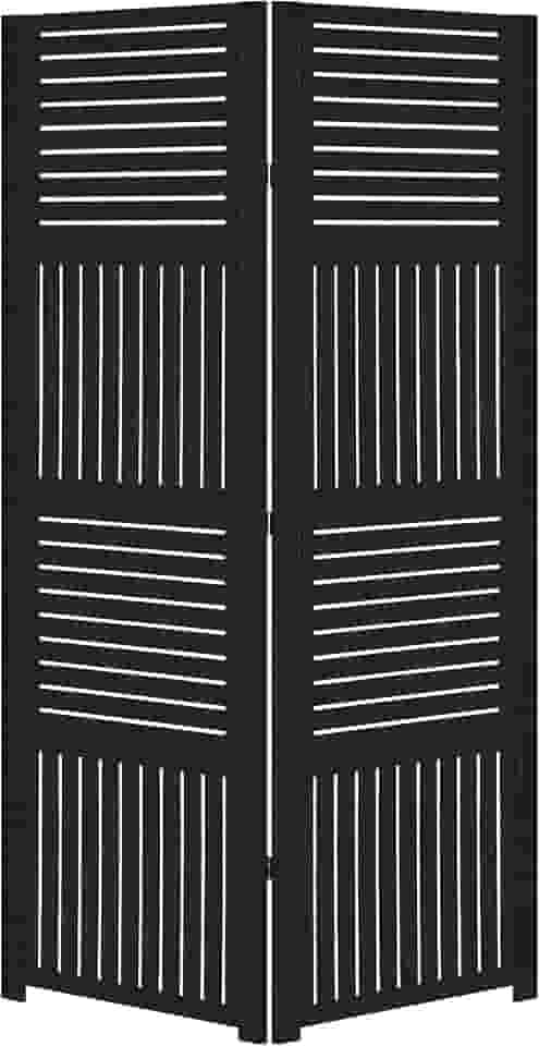 Biombo Pintado Divisoria Separador de Ambiente MDF Preto ou Branco (Preto, 2 Horizontal Vertical)