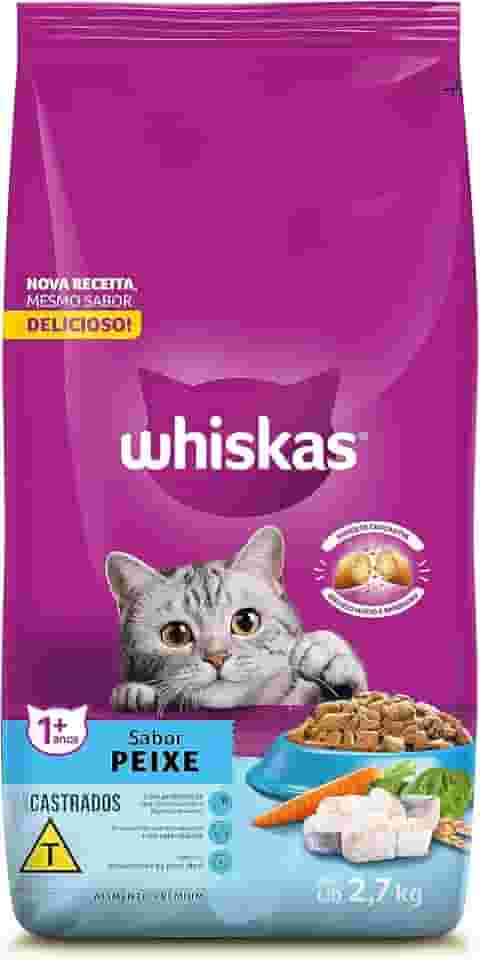WHISKAS Ração Peixe Gatos Adultos Castrados 2,7 kg