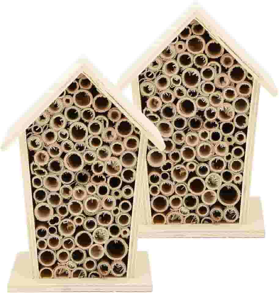 OKJHFD Bee House Inseto Hotel 2 PCS Casa De Abelha De Madeira Quarto Ninhos De Abrigo De Hotel Caixa Para Decoração De Jardim