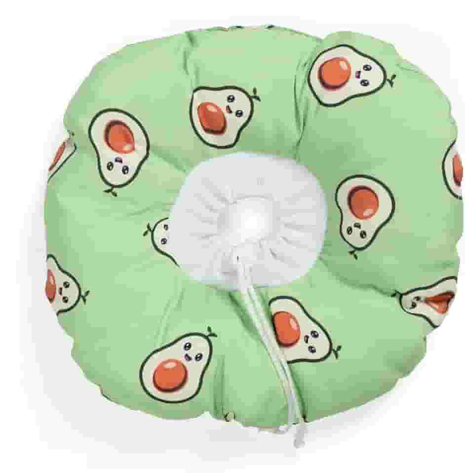 Colar Elizabetano Ajustável YOLOPET – Confortável e Flexível, Proteção Pós-Cirúrgica para Pets – Estampas Variadas e Tamanhos P, M e G (Abacate, P (27 cm))