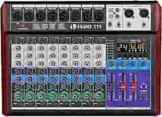 VEDO Mesa de Mistura CT8 Profissional de 8 Canais com Equalizador de 3 Bandas, 24 Efeitos DSP, Bluetooth 5.0, Reprodução/Gravação USB, Alimentação Phantom 48V para Som ao Vivo, Estúdio, Karaokê