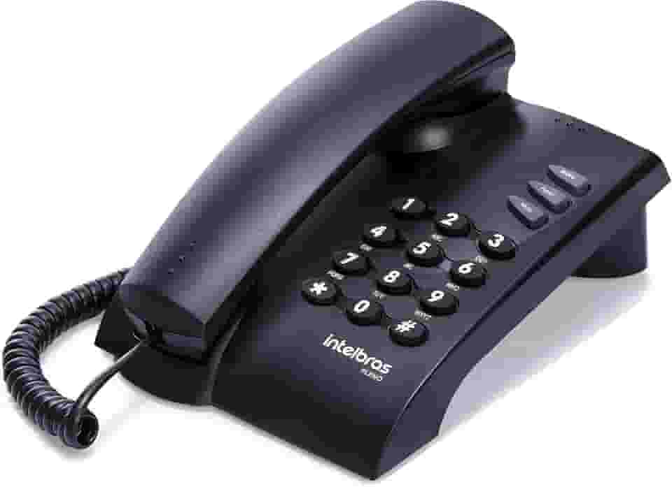 Telefone pleno com chave com fio preto 4080057 Intelbras
