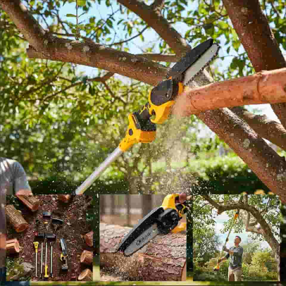 Mini Motosserra Podador Com CAbo Extensor a Bateria 30v 3m Altura Portátil