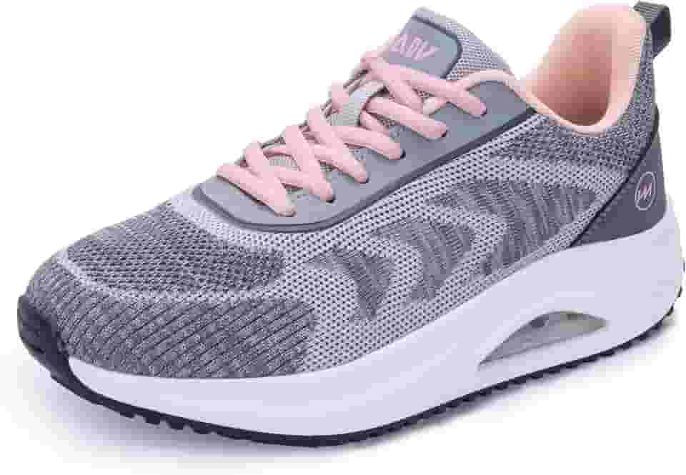 Tênis de caminhada feminino com suporte de arco ortopédico para fascite plantar tênis de corrida