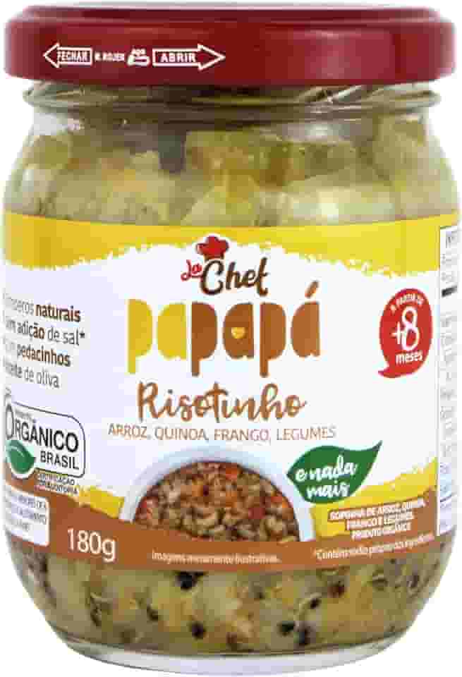 Papapá, Risotinho infantil, Orgânico, La Chef, Sabor Arroz, Quinoa, Frango & Legumes, 180g, Marrom