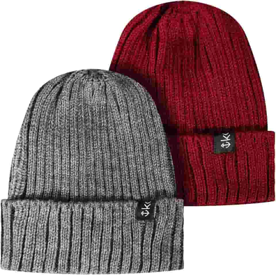 Kit 2 Gorros Inverno Touca de Frio Lã Canelada Gelo Neve Vento Orelha Quentinha Proteção Unissex Modelo Americano Estiloso Beanie Sailor Kouk Authentic