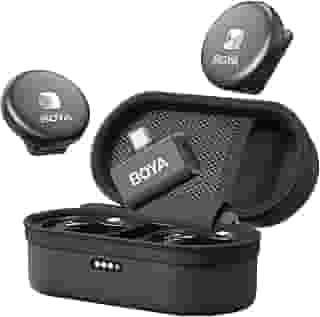 Microfone de lapela sem fio BOYA Omic-U para telefone Android tipo C, cancelamento de ruído, bateria de 5 horas, estojo de carregamento Zíper, Microfone de lapela sem fio USB-C