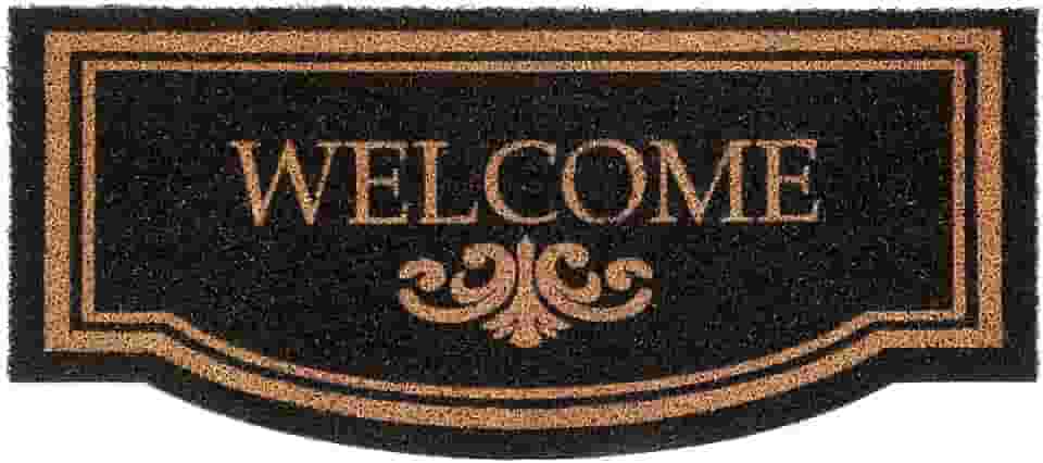 Capacho Entrada Vinil 30cm x 70cm Welcome Preto Kapazi