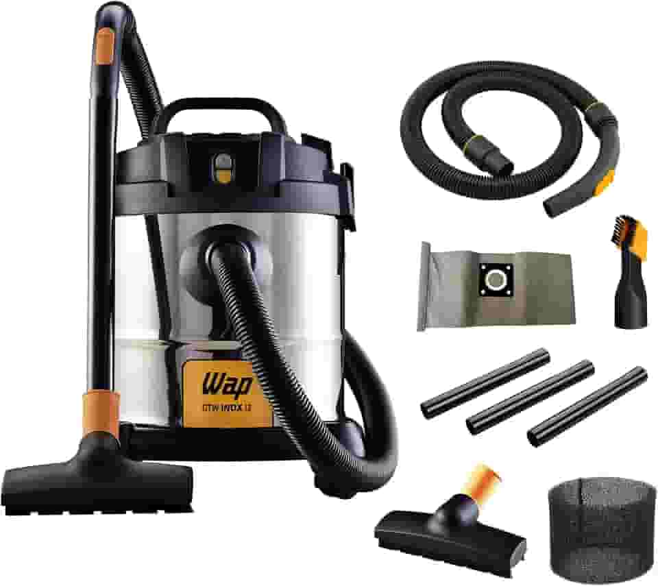 WAP Aspirador de Pó e Água Barril GTW INOX 12, Compacto, 12 Litros, com Filtro Lavável, 160mbar 1400W 127V