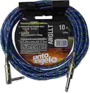 CABO DE GUITARRA ANGEL TX 0,30MM CONECTOR P10/P10 90º 10FT 3,05 METROS TEXTIL - SANTO ANGELO