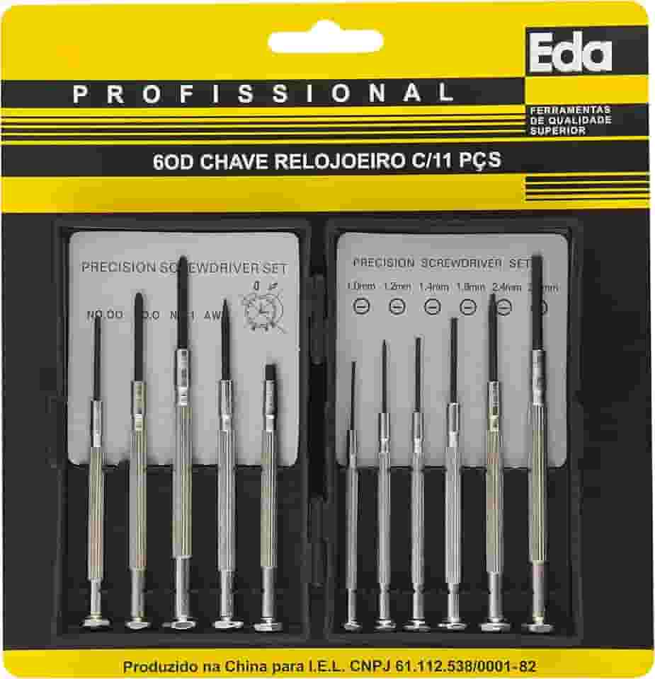 EDA Chaves Para Relojoeiro Com 11 Peças Eda 6Od Preto