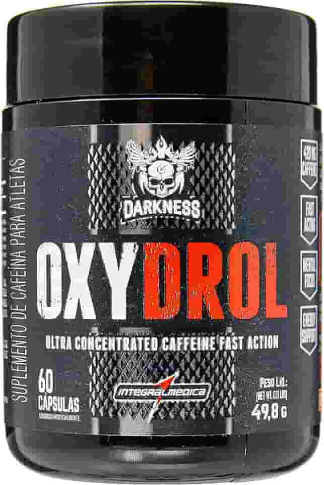 DARKNESS Termogênico Oxydrol Ultra Concentrado Sabor Neutro - 400 mg de Cafeína por Dose - Rápida Absorção - Estimula a Queima de Gordura - 60 Cápsulas