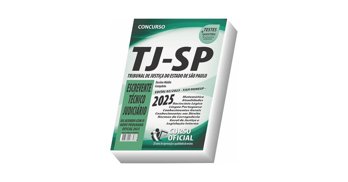 Qual o Melhor Curso para Escrevente TJ SP? Apostilas