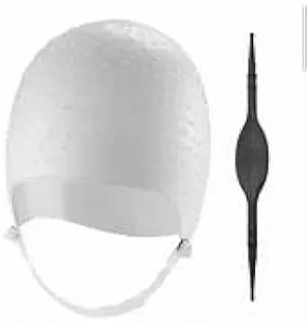 Kit Touca,Pincel e Agulha para Luzes Mechas Reflexo Luzes Mechas Reflexos Morena Iluminada Romana alinhada cobre a Nuca