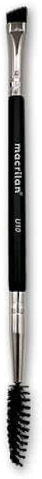 Pincel Macrilan Duplo Chanfrado e Escova U10 - Alta Precisão para Sobrancelha e Delineado, Linha Ultra Essencial