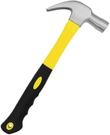 Martelo Unha Cabo de Fibra Emborrachado Cabeça De Aço 33mm 500g - Ferramentas Carpinteiro Profissional (500g)