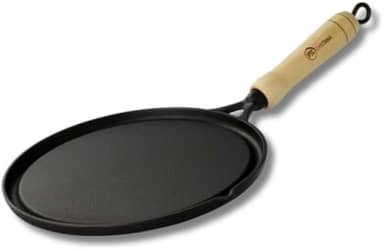 Chapa Bistequeira Redonda Em Ferro Fundido Frigideira