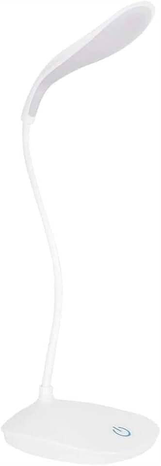 Luminária de Mesa LED USB Flexível e Recarregável – Abajur com 3 Níveis de Intensidade de Luz (Branca)