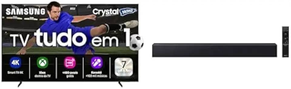 Samsung Smart TV 50" Crystal UHD 4K U8600F 2025 + Soundbar B-Series HW-B400F 2.0 canais Woofer integrado 2027