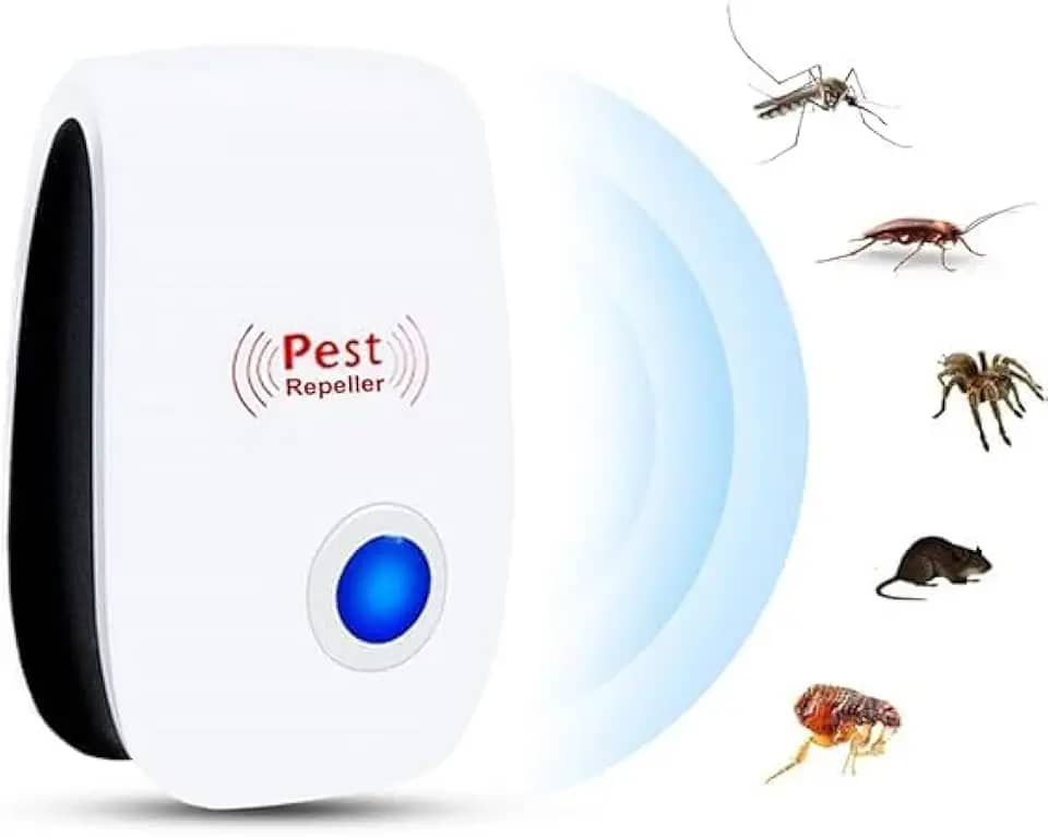 MEVS Repelente Ultrassônico Eletrônico Espanta Mosquitos Insetos Ratos Baratas Aranhas Formiga Moscas Seguro para Crianças Bebes Pets Humanos e Plantas Aparelho Elétrico