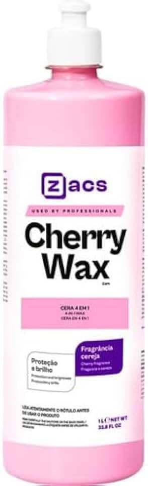 Produto para dar brilho e proteção em Pintura Automotiva Tirar Leves Riscos Cera Limpadora Cherry Wax 1L Zacs