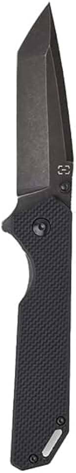 Faca Indominus, Lâmina Tanto Point 85mm, Cabo G10, Aço Inox 420, Preto