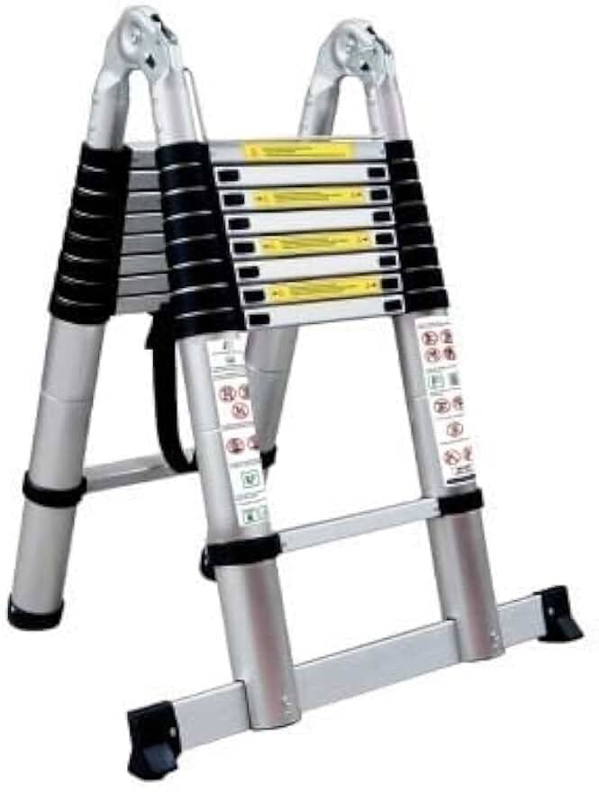 Escada Telescópica Multifuncional Inox - 18 Degraus - 5,6 Metros - ETI560 - JST