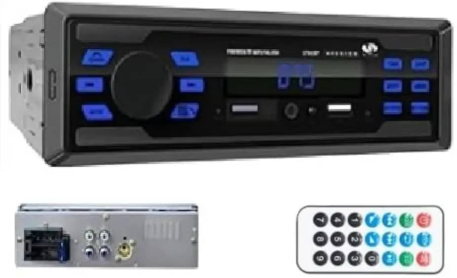 Rádio Automotivo, MP3 Player, Bluetooth / 2 USB/FM - Preto, Aux, Controle Remoto