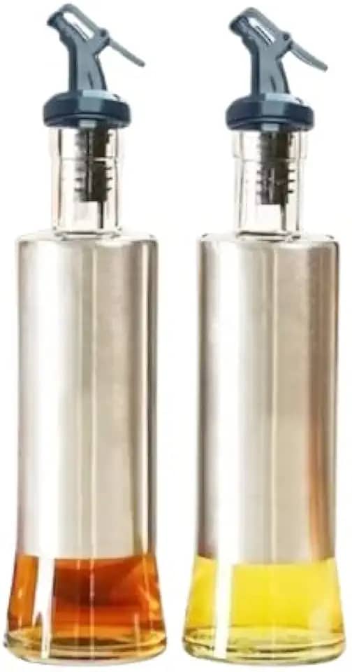 Kit 2 P. Azeite/Galheteiro 300 Ml Vidro Aço Inox Dosador