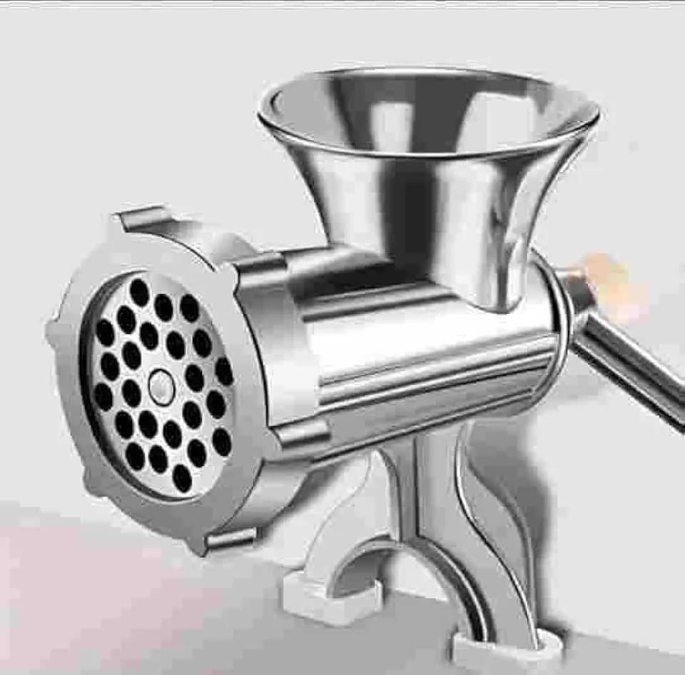 Moedor De Carne Manual Inox Reforçado Com Fixação De Bancada Para Cozinha Profissional E Caseira