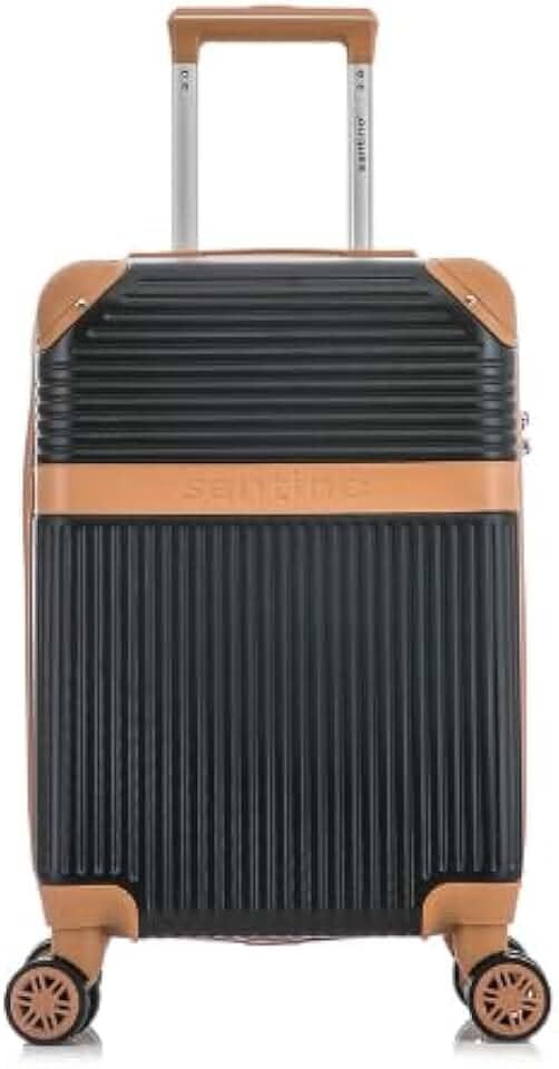 Mala de Viagem de Bordo Kabri 10kg Rígida ABS Padrão ANAC com 4 Rodas duplas 360º e Trava de segredo numérico, divisória interna com zíper e elástico de fixação, Preto, Santino - ABEV408P01