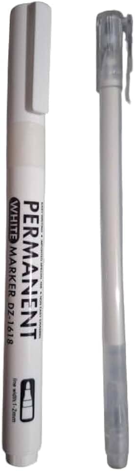 Kit 2 Canetas Brancas com Ponta Grossa 2mm e Fina 0.6mm - Marcador Permanente e Caneta Gel para Desenho, Lettering, Papel Preto e Artesanato