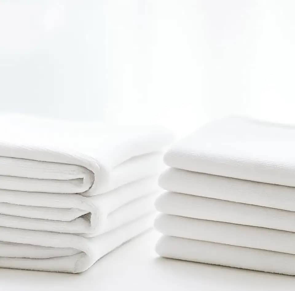 Kit 5 Unidades Pano de Prato Branco Liso 100% Algodão com Bainha 42x68cm